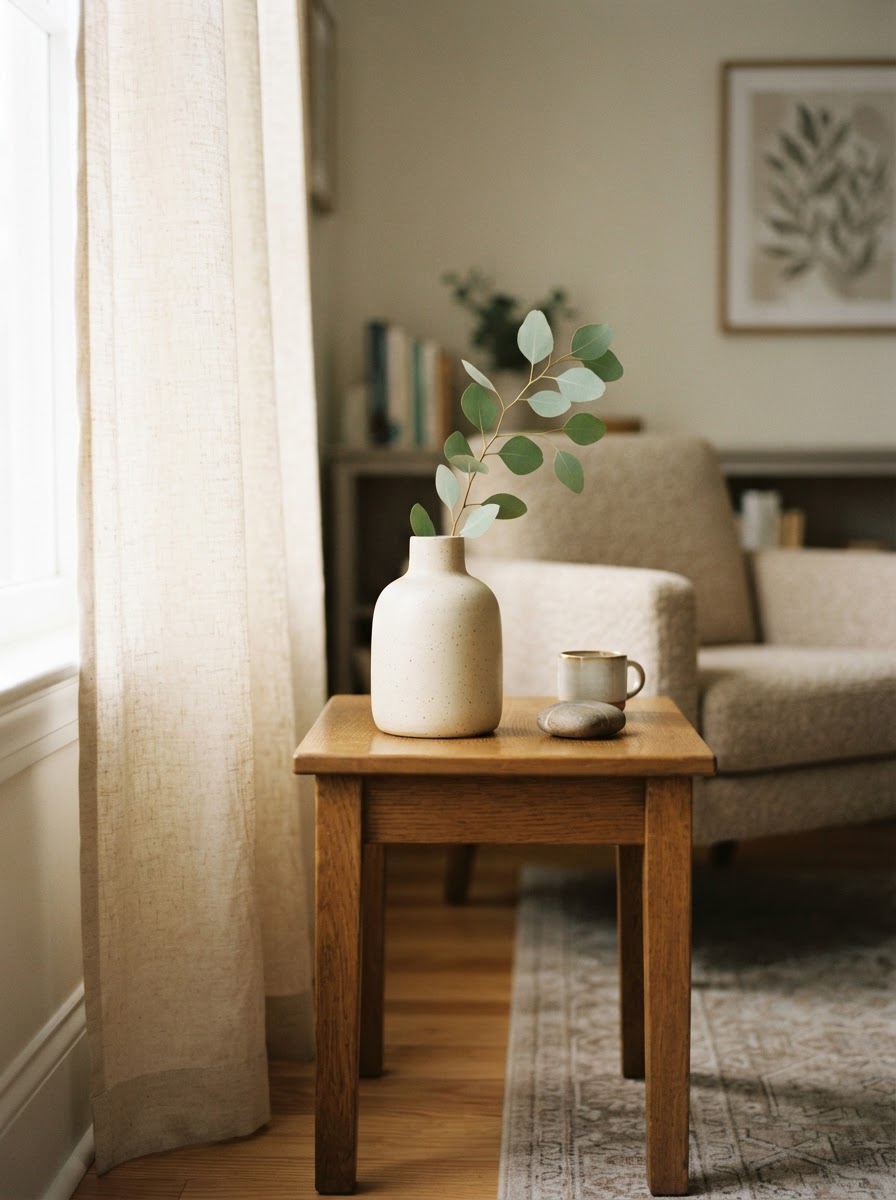 A calm interior with soft morning light
